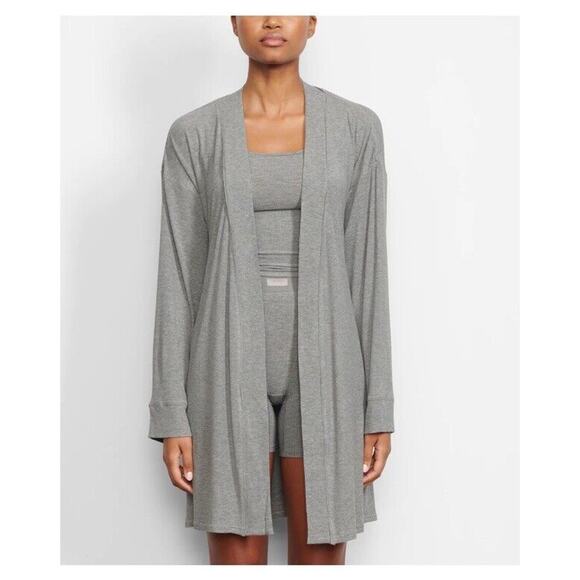 SKIMS Sweaters - SKIMS Robe Women's Small Purple Knit Robe Pockets Open Front Cardigan Soft